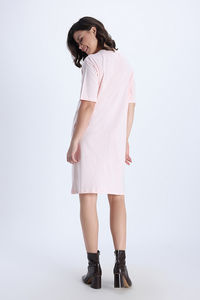 Zivame Garfield  Knit Cotton Loungewear Dress - Pink Dogwood — thumbnail 5